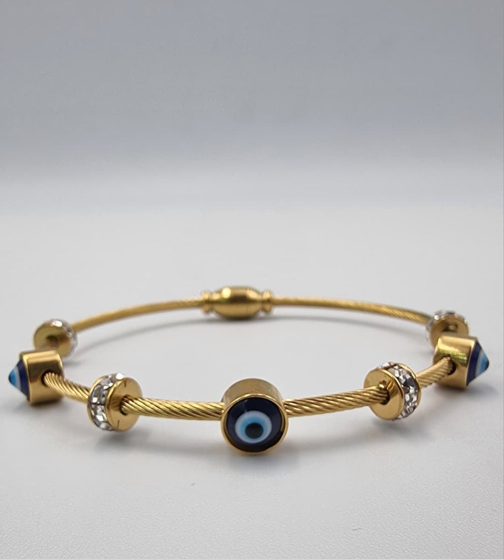 Evil Eye Protection Cable Bangle