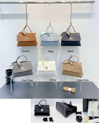 Gold Emblem Flap Satchel Bag